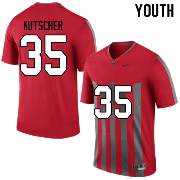 Youth #35 Austin Kutscher Ohio State Buckeyes College Football Jerseys Sale-Throwback